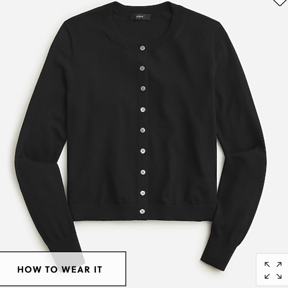 J Crew Classic Wool Cardigan Sweater Navy (L)